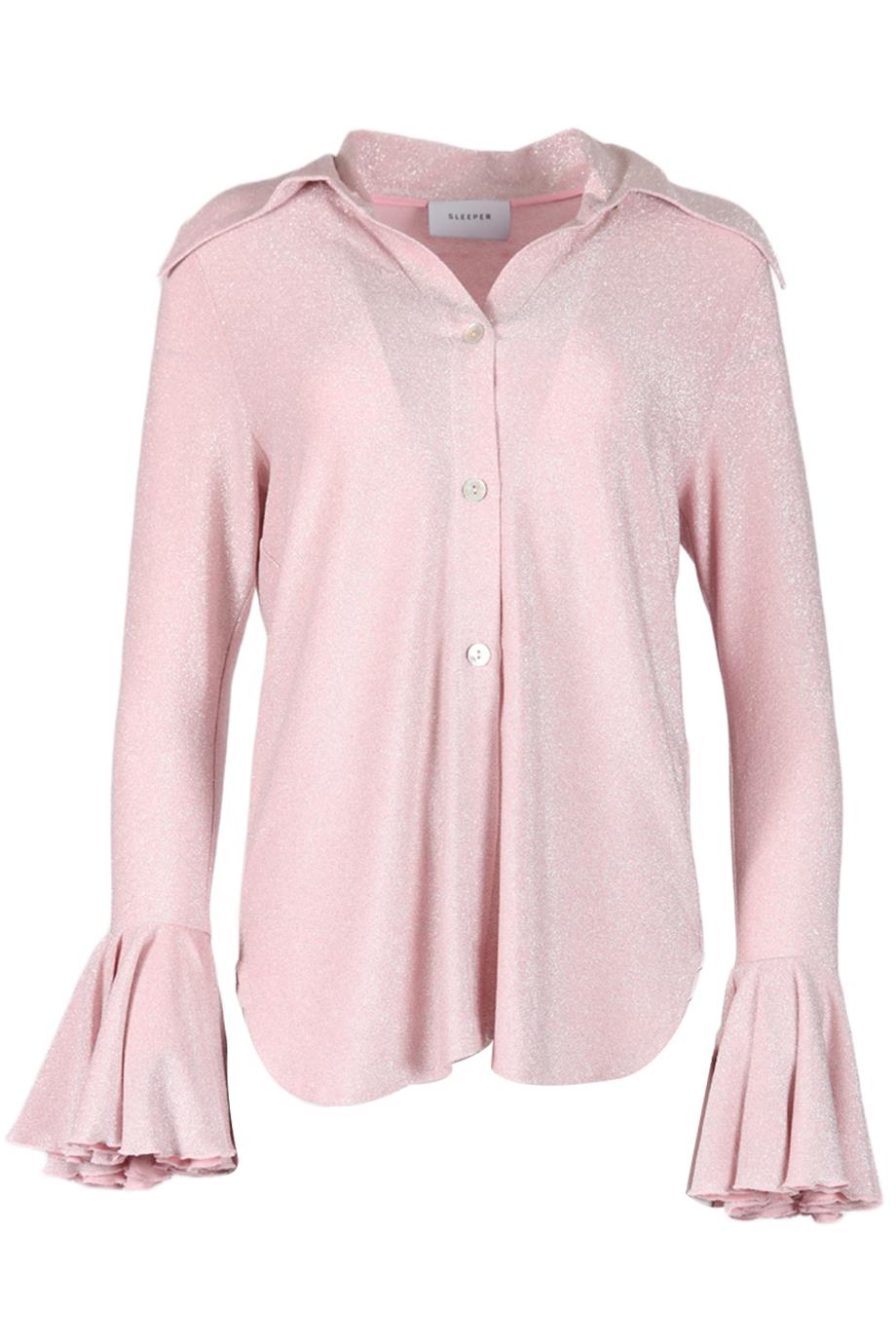 SLEEPER METALLIC STRETCH JERSEY SHIRT XSMALL