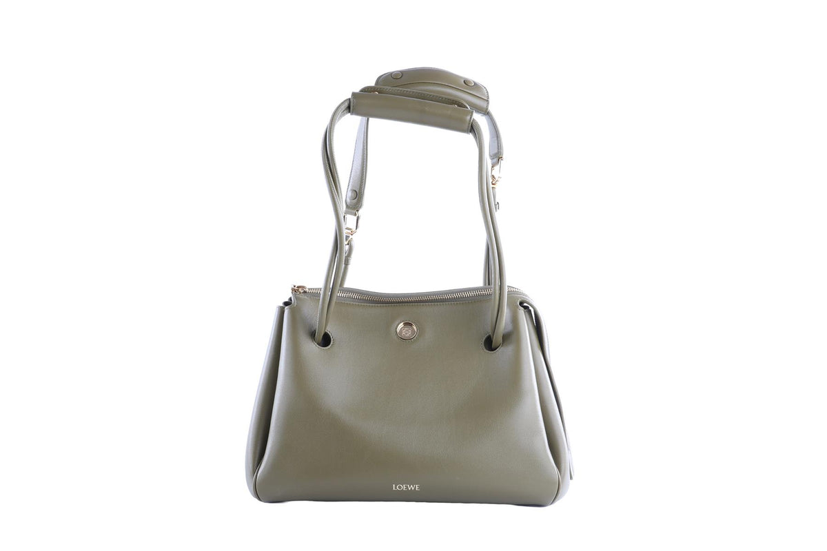 LOEWE GREEN MADRID MEDIUM LEATHER SHOULDER BAG