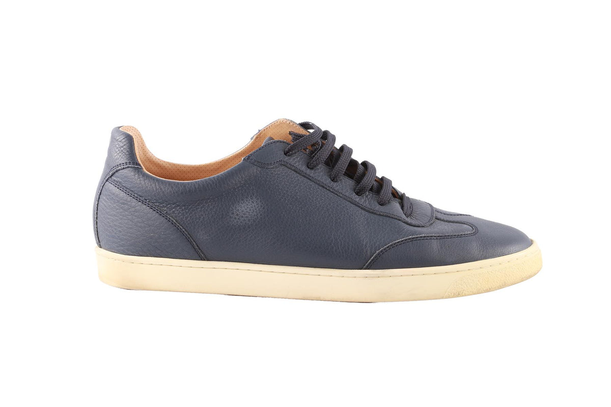 BRUNELLO CUCINELLI NAVY MEN'S LEATHER SNEAKERS EU 46 UK 12 US 13