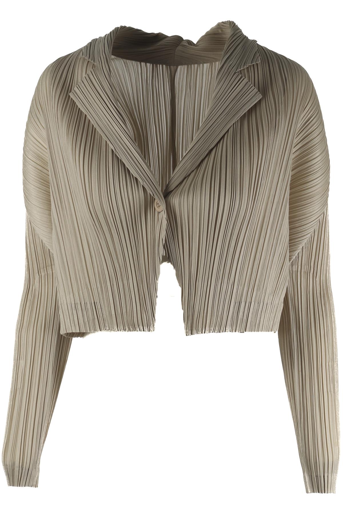 PLEATS PLEASE ISSEY MIYAKE BEIGE JACKET JP 3 UK 8