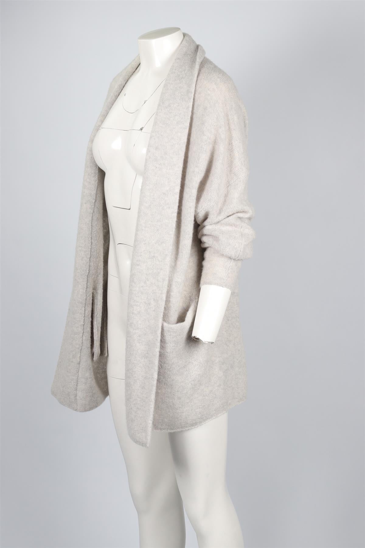 SOYER GREY CASHMERE CARDIGAN SMALL