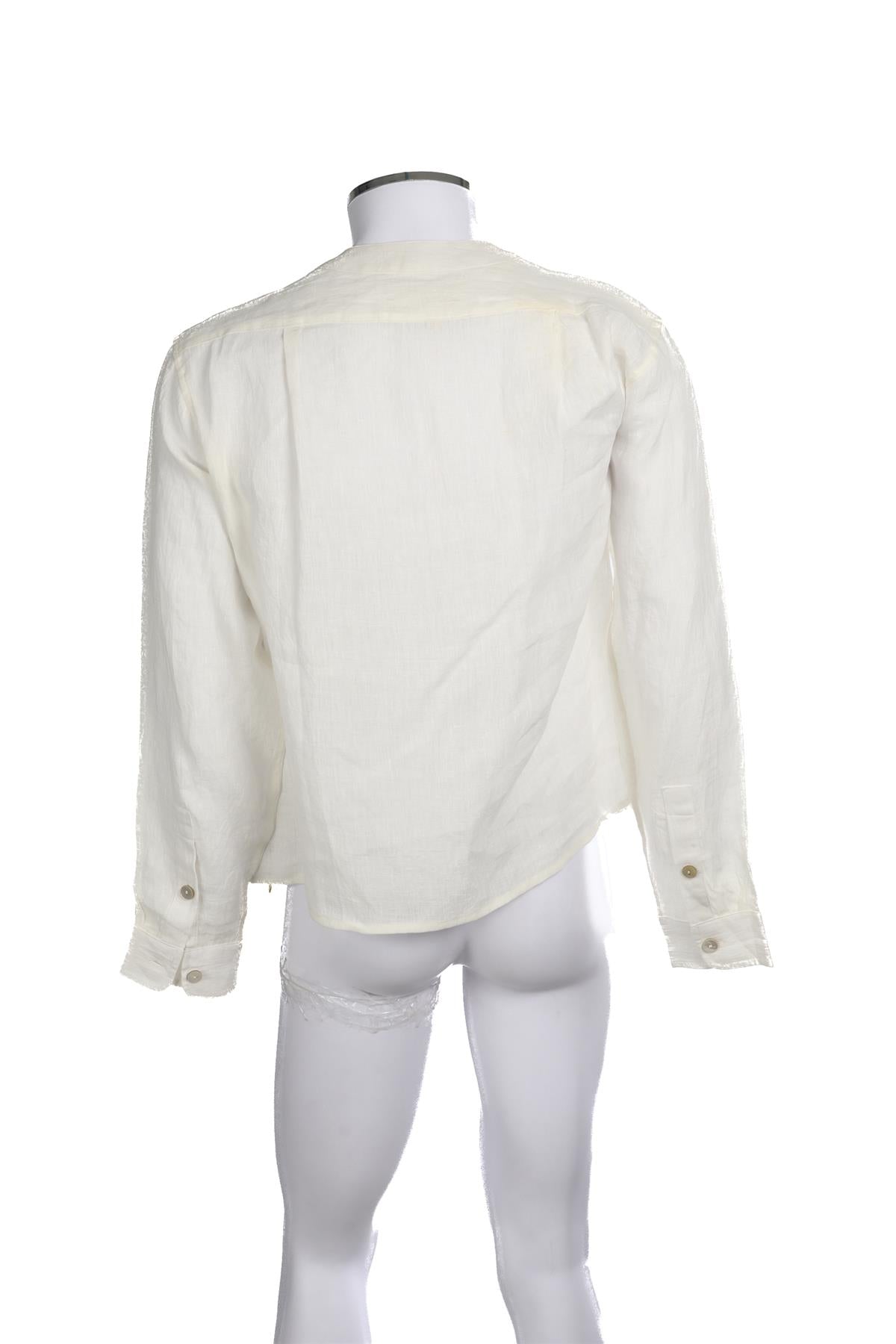 KARTICK RESEARCH WHITE MENS LINEN SHIRT MEDIUM