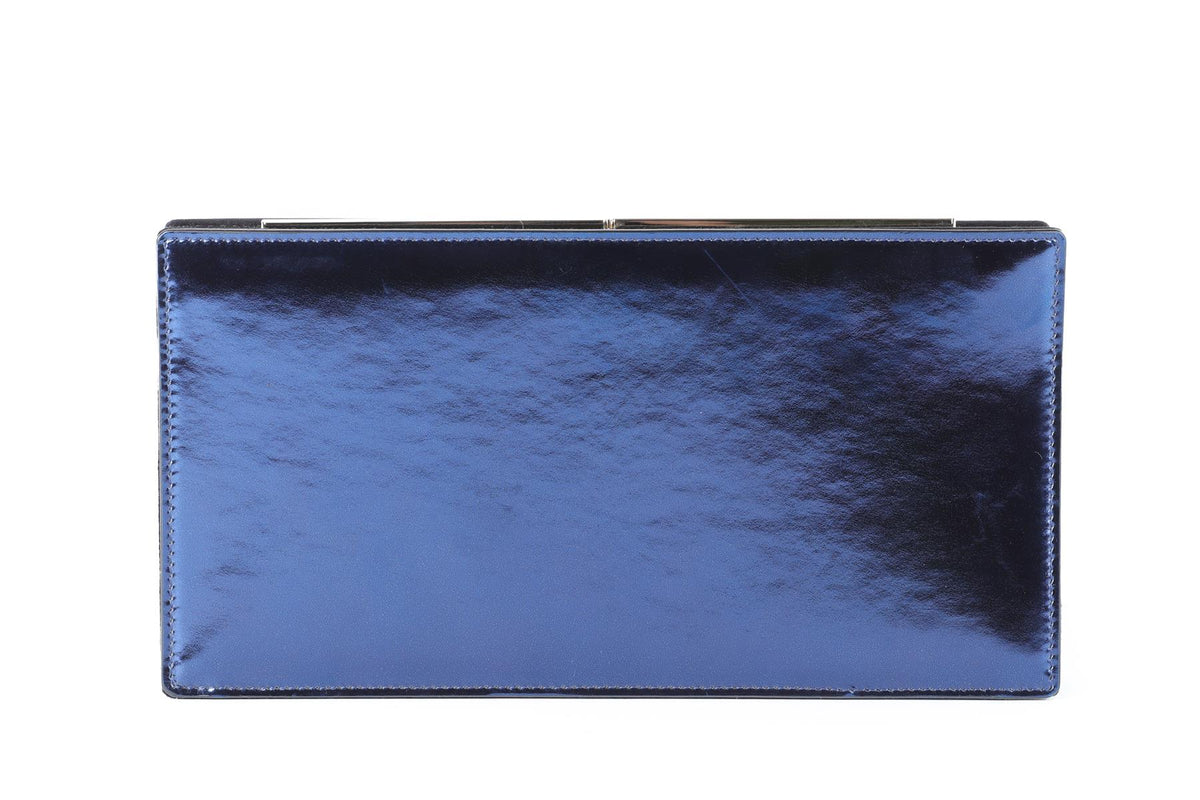 JIMMY CHOO NAVY LEATHER CLUTCH