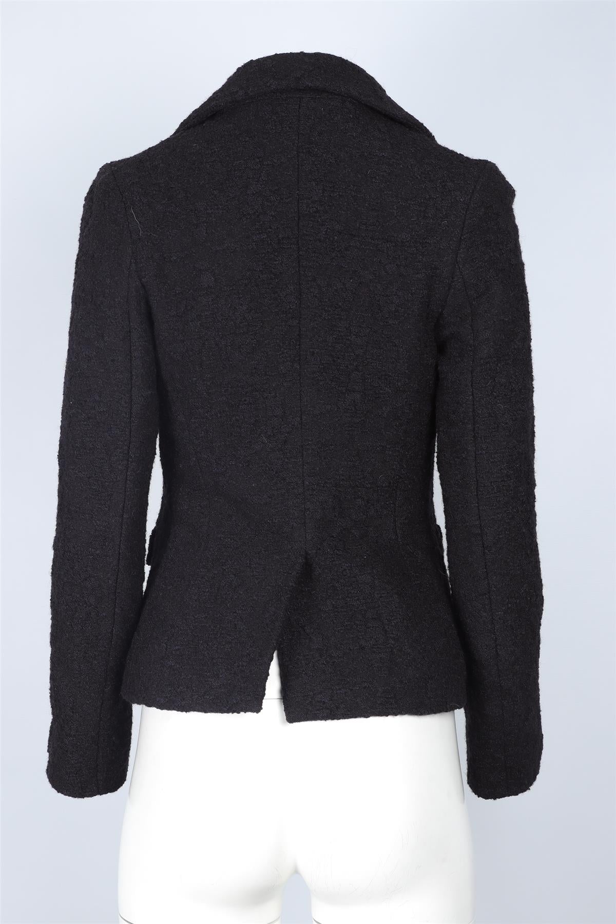 DRIES VAN NOTEN BLACK WOOL JACKET FR 36 UK 8