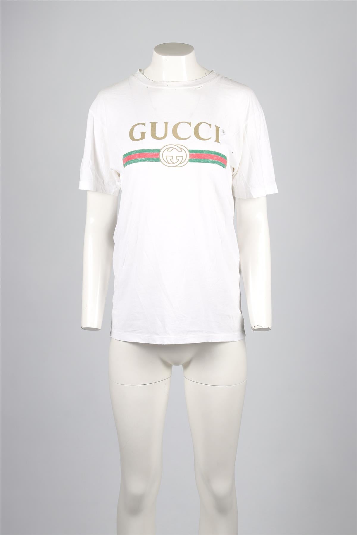 GUCCI WHITE COTTON T-SHIRT XXSMALL