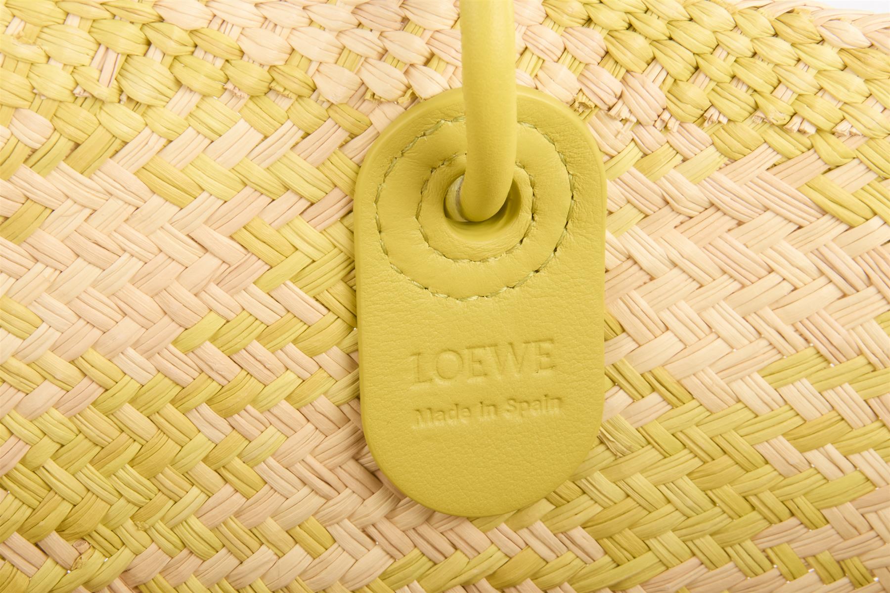 LOEWE GREEN ANAGRAM RAFFIA SHOULDER BAG