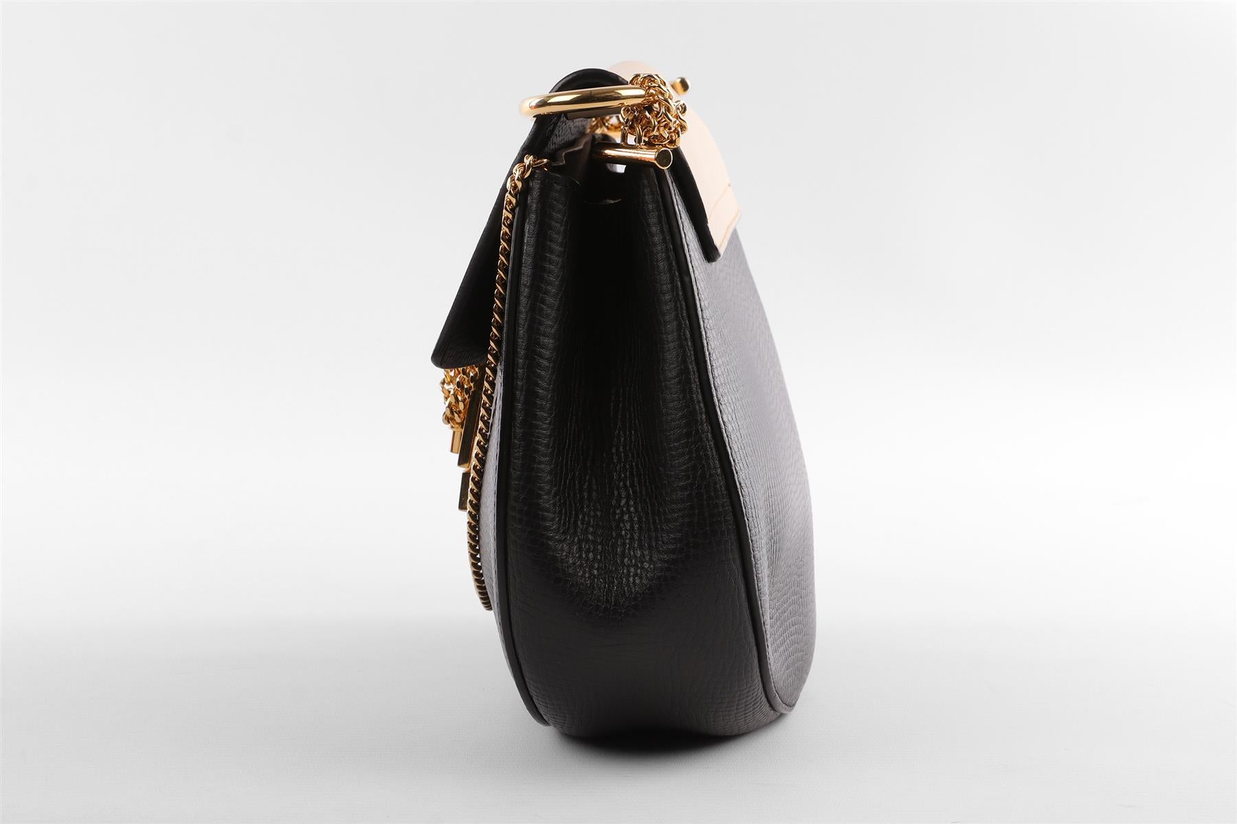CHLOÉ BLACK DREW MEDIUM LEATHER SHOULDER BAG