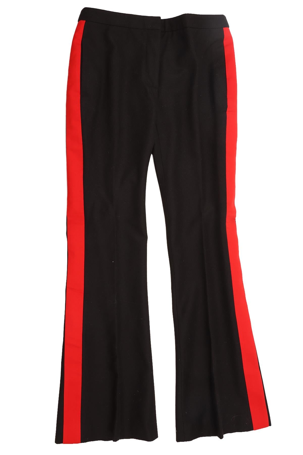 ALEXANDER MCQUEEN BLACK WOOL FLARED PANTS IT 42 UK 10