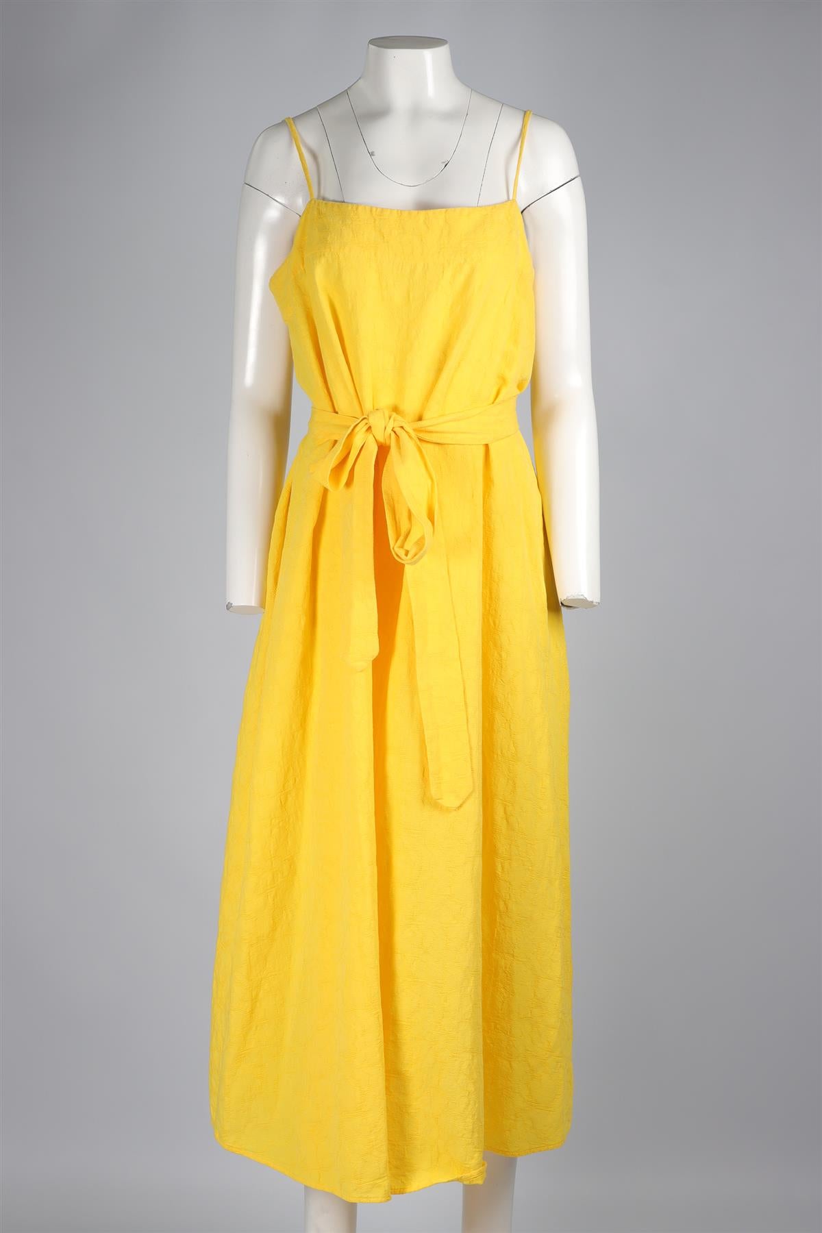 MARA HOFFMAN YELLOW COTTON MAXI DRESS LARGE
