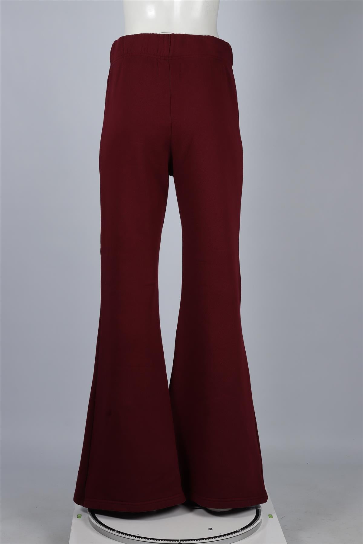 LES TIENS BURGUNDY COTTON TRACK PANTS MEDIUM