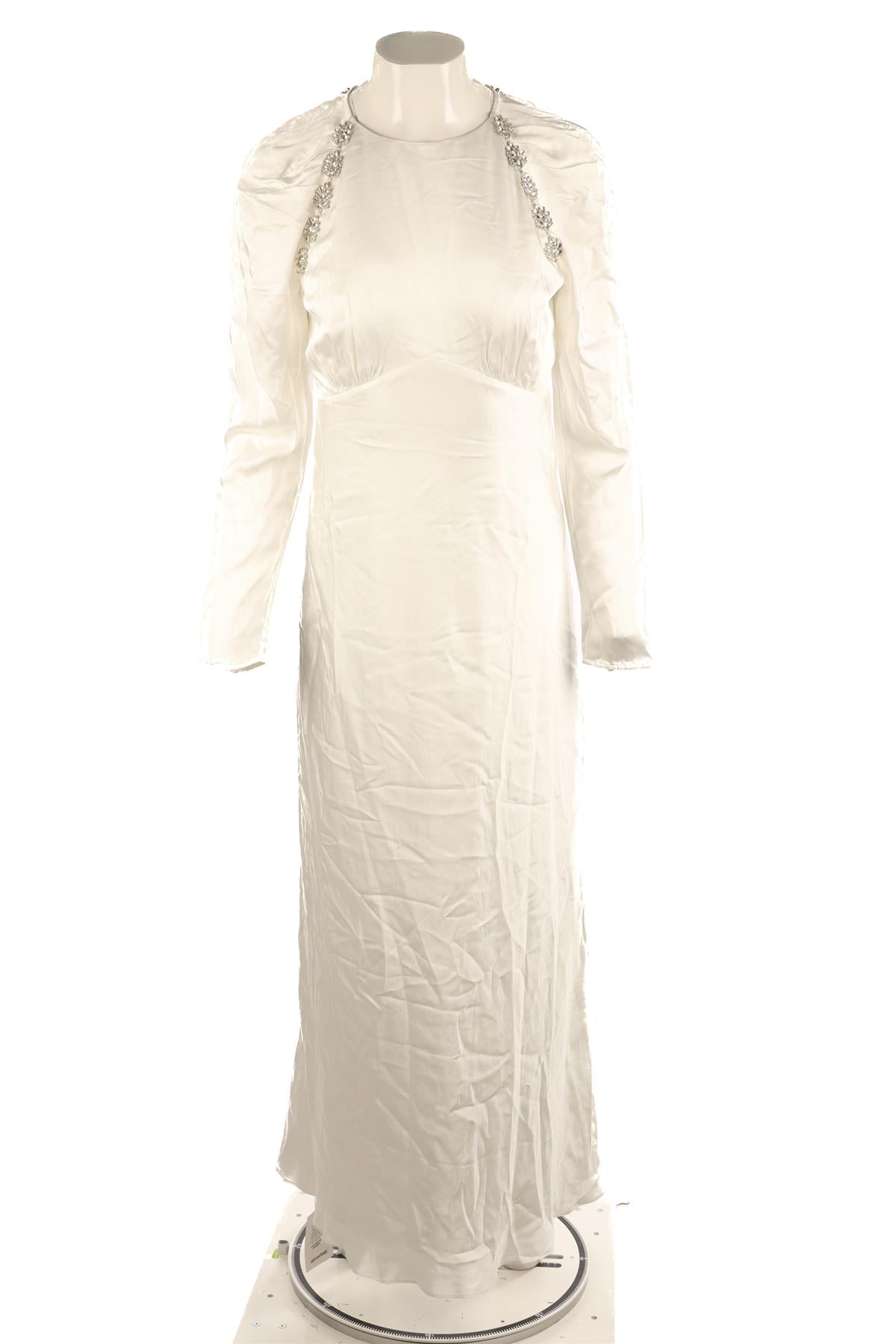 SELF-PORTRAIT WHITE SATIN MAXI DRESS UK 8