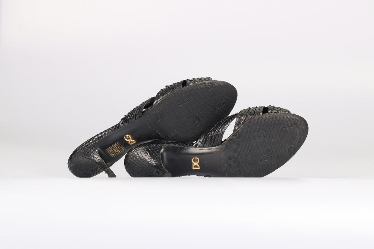 DOLCE AND GABBANA SNAKESKIN MULES EU 39 UK 6 US 9