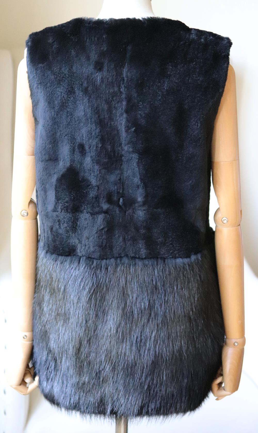 CO SHEARLING, RABBIT AND BEAVER FUR GILET XSMALL