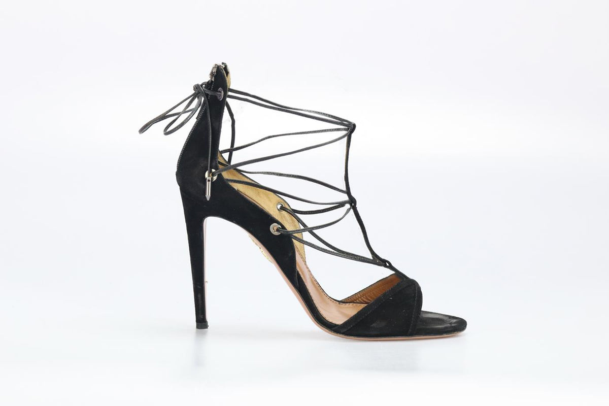 AQUAZZURA SUEDE SANDALS EU 39 UK 6 US 9