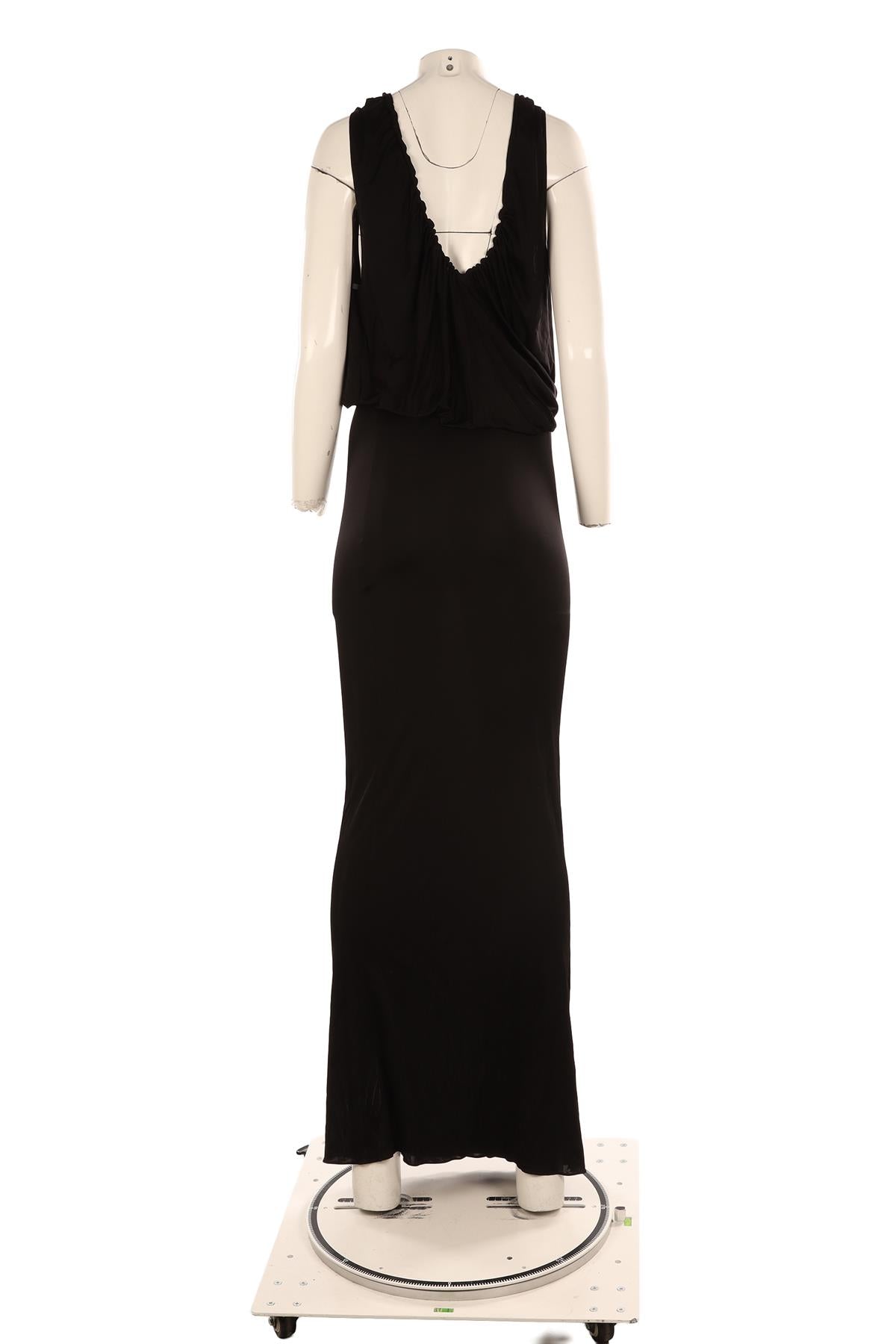 SAINT LAURENT BLACK JERSEY MAXI DRESS FR 36 UK 8