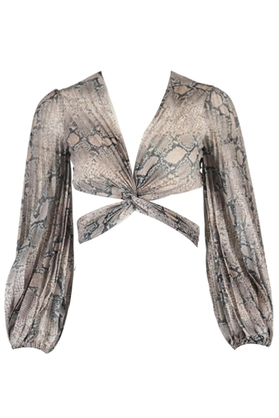 ZIMMERMANN CROPPED COTTON BLEND TOP UK 8