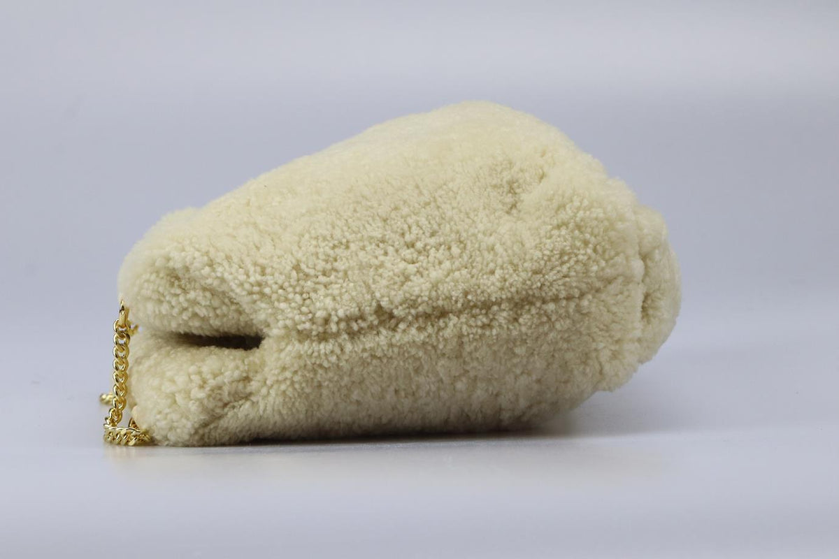 SABLYN CHAIN DETAIL SHEARLING SHOULDER BAG