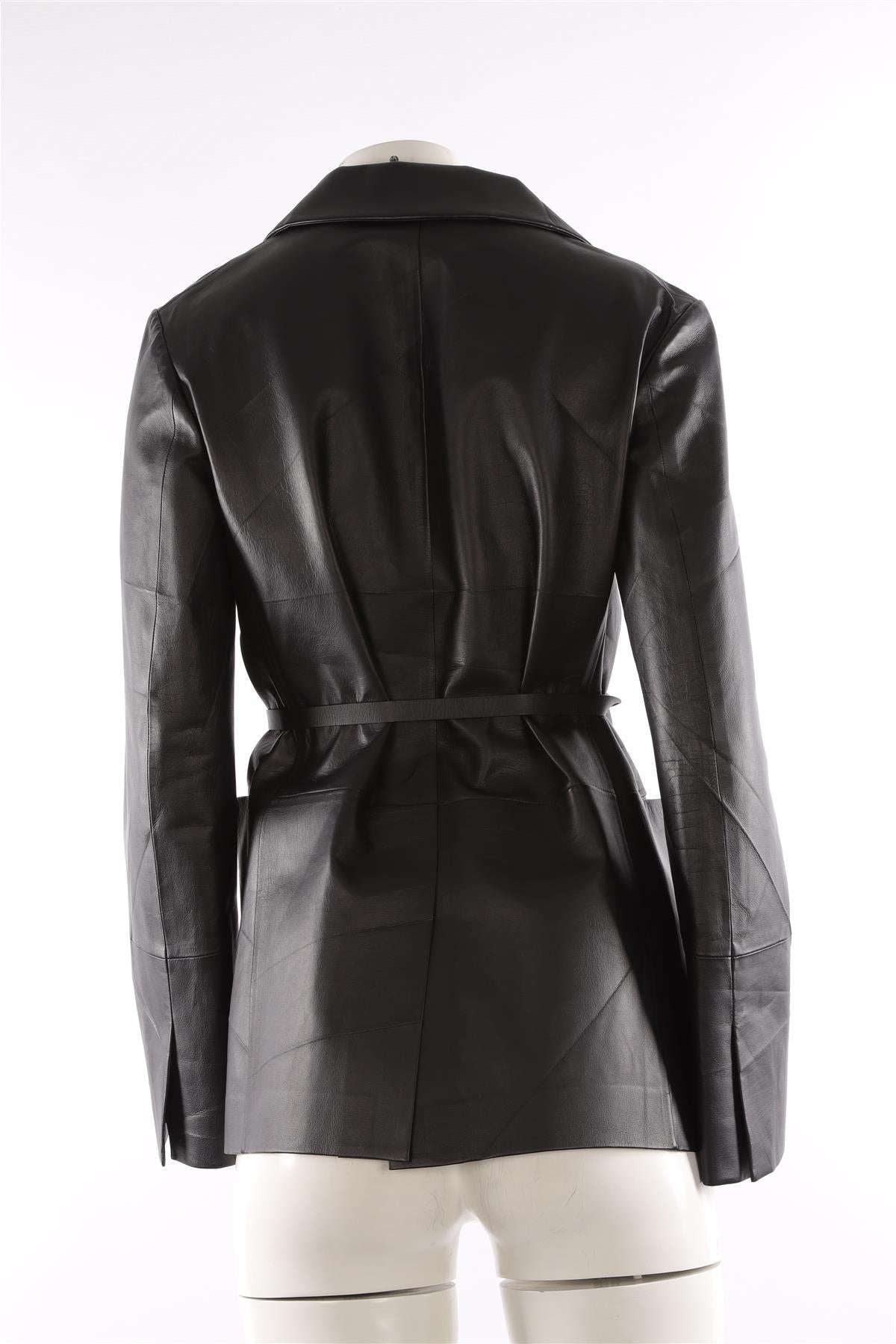 THE ROW BLACK LEATHER BLAZER US 2 UK 6