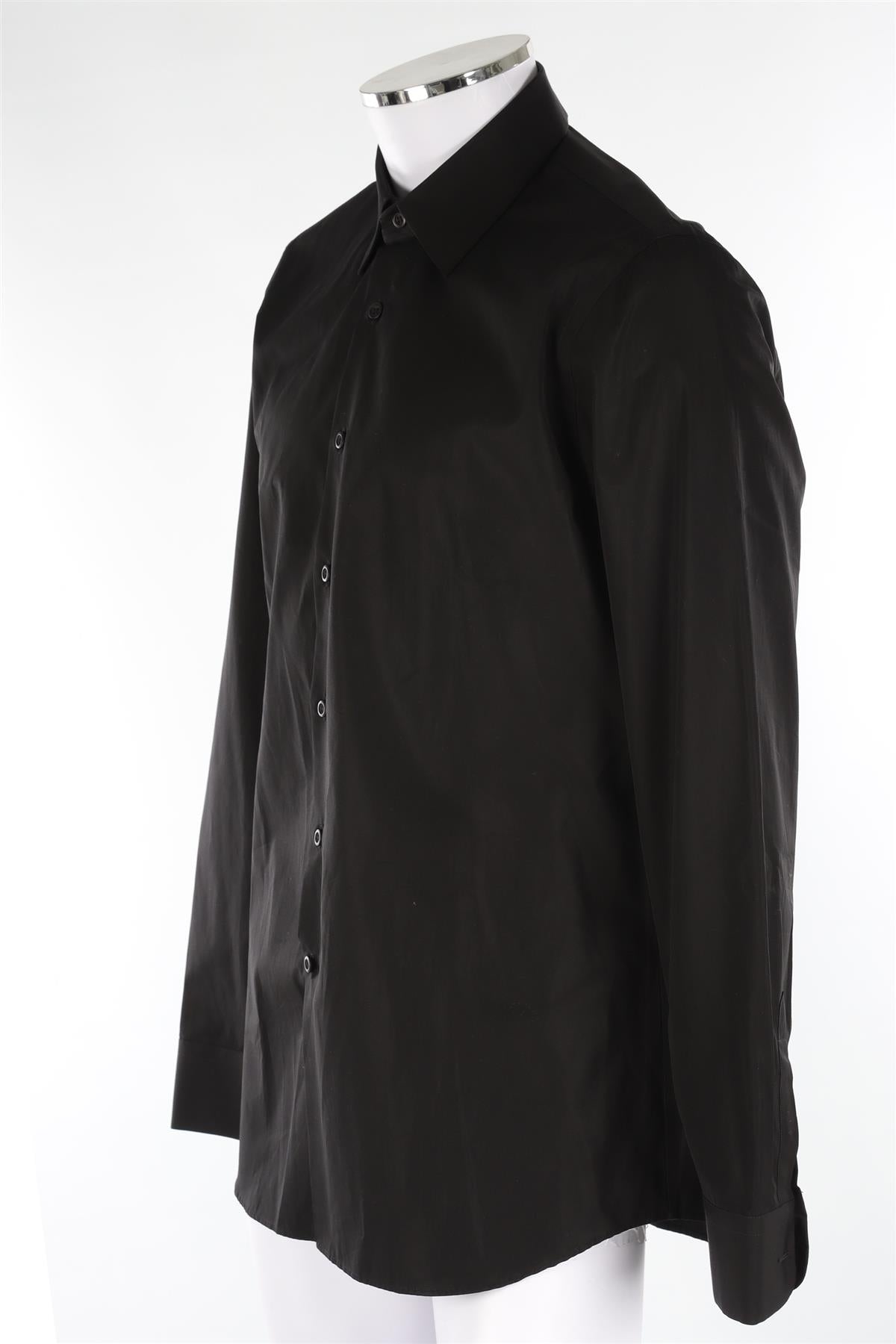 PRADA BLACK MEN'S COTTON SHIRT IT 42 UK 32