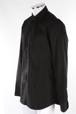 PRADA BLACK MEN'S COTTON SHIRT IT 42 UK 32