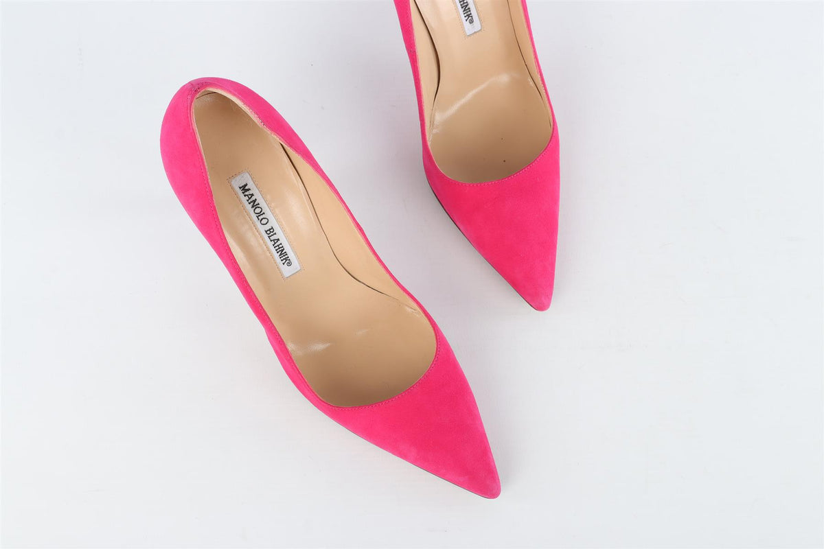 MANOLO BLAHNIK PINK SUEDE PUMPS EU 38 UK 5 US 8