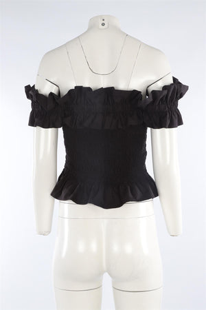 GANNI BLACK COTTON TOP EU 40 UK 12
