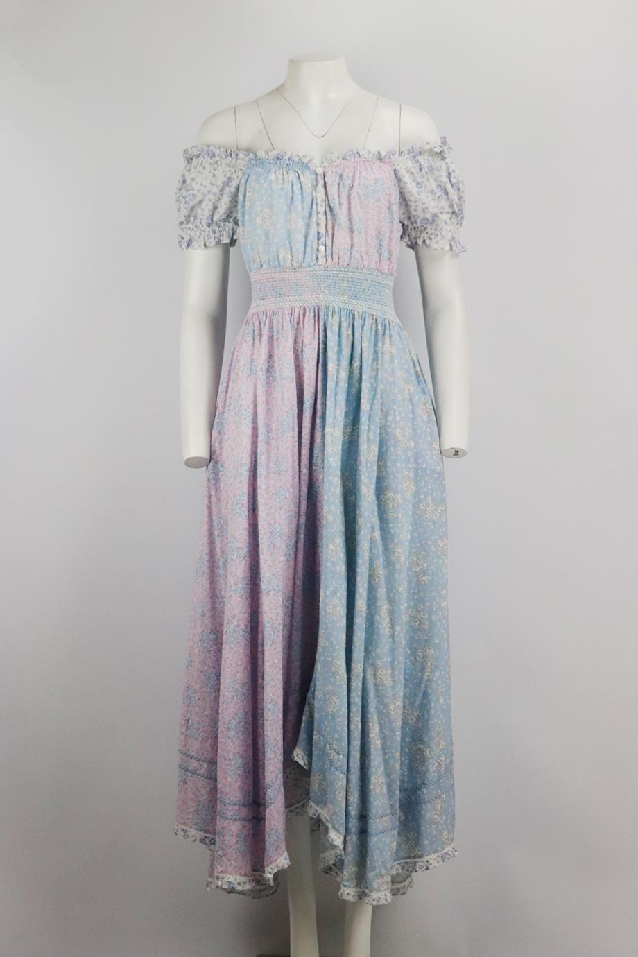 LOVESHACKFANCY FLORAL PRINT COTTON MAXI DRESS SMALL