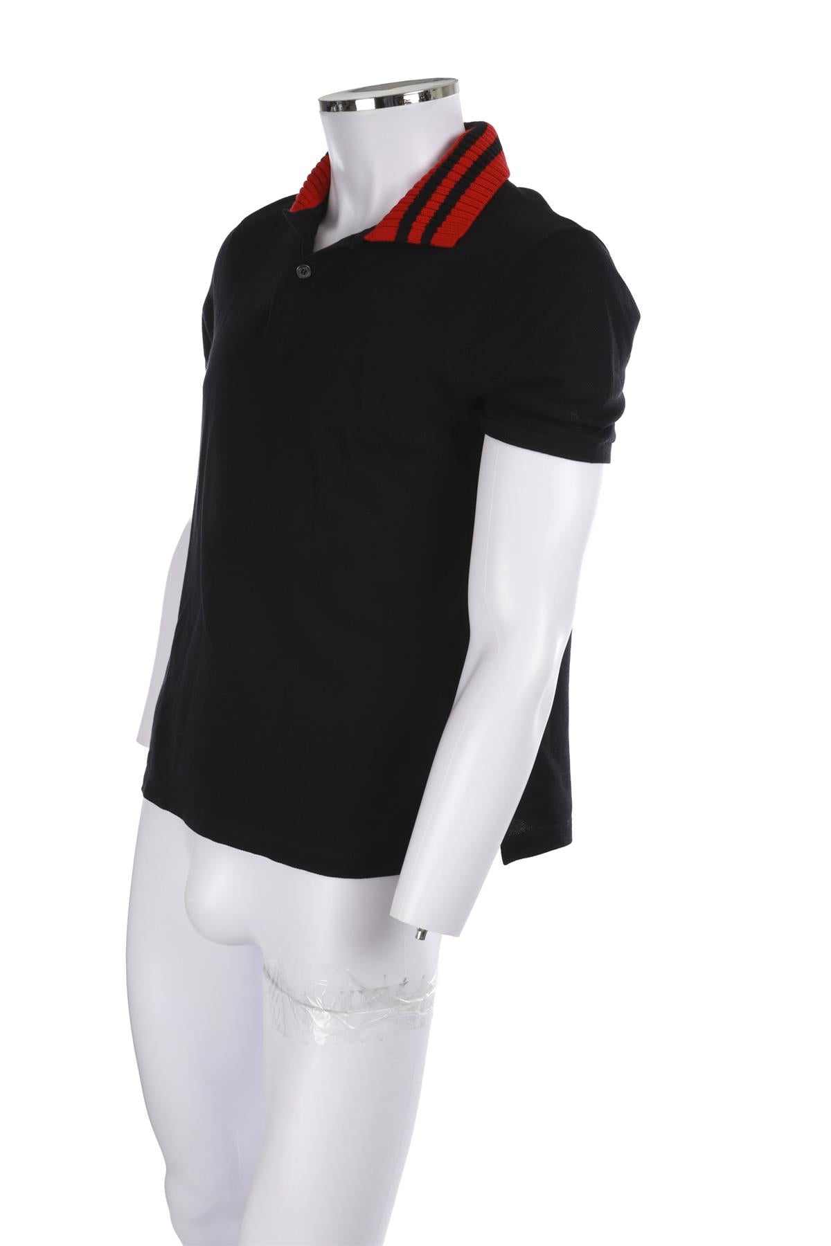 GUCCI NAVY MEN'S COTTON POLO SHIRT SMALL