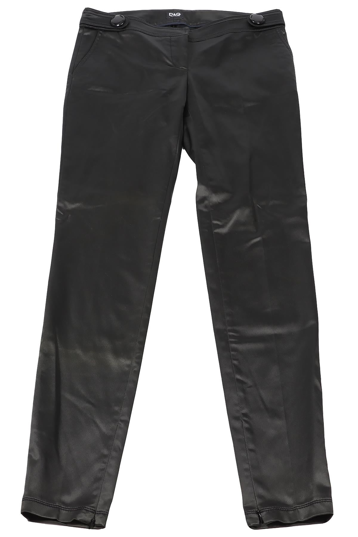 DOLCE & GABBANA BLACK SATIN PANTS IT 42 UK 10