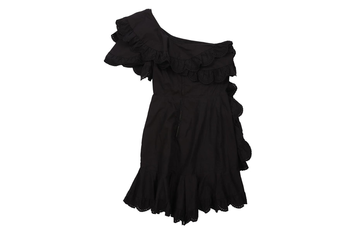 ISABEL MARANT BLACK COTTON MINI DRESS FR 36 UK 8