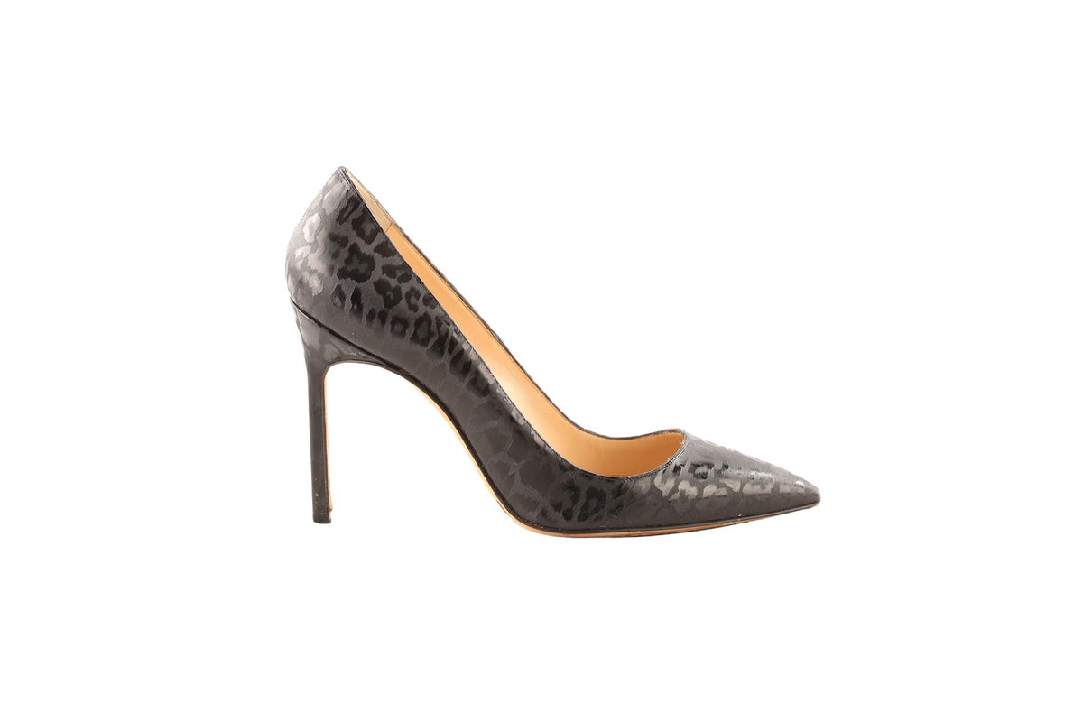 MANOLO BLAHNIK BLACK LEATHER PUMPS EU 38.5 UK 5.5 US 8.5