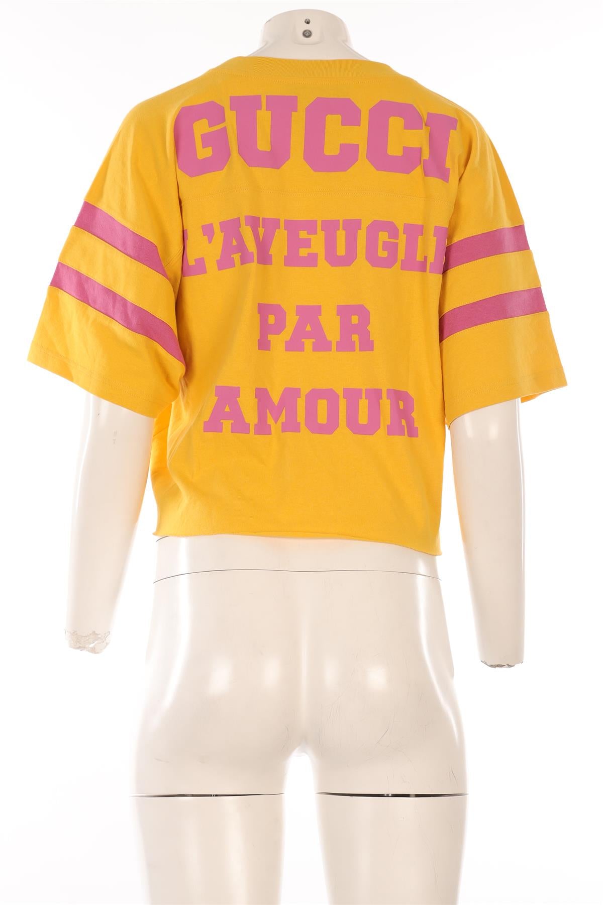GUCCI YELLOW COTTON T-SHIRT XSMALL