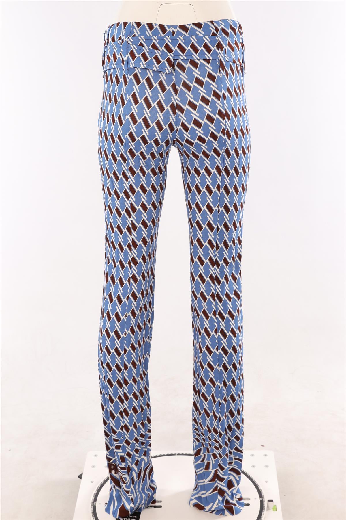 PRADA BLUE KNIT STRAIGHT LEG PANTS IT 42 UK 10