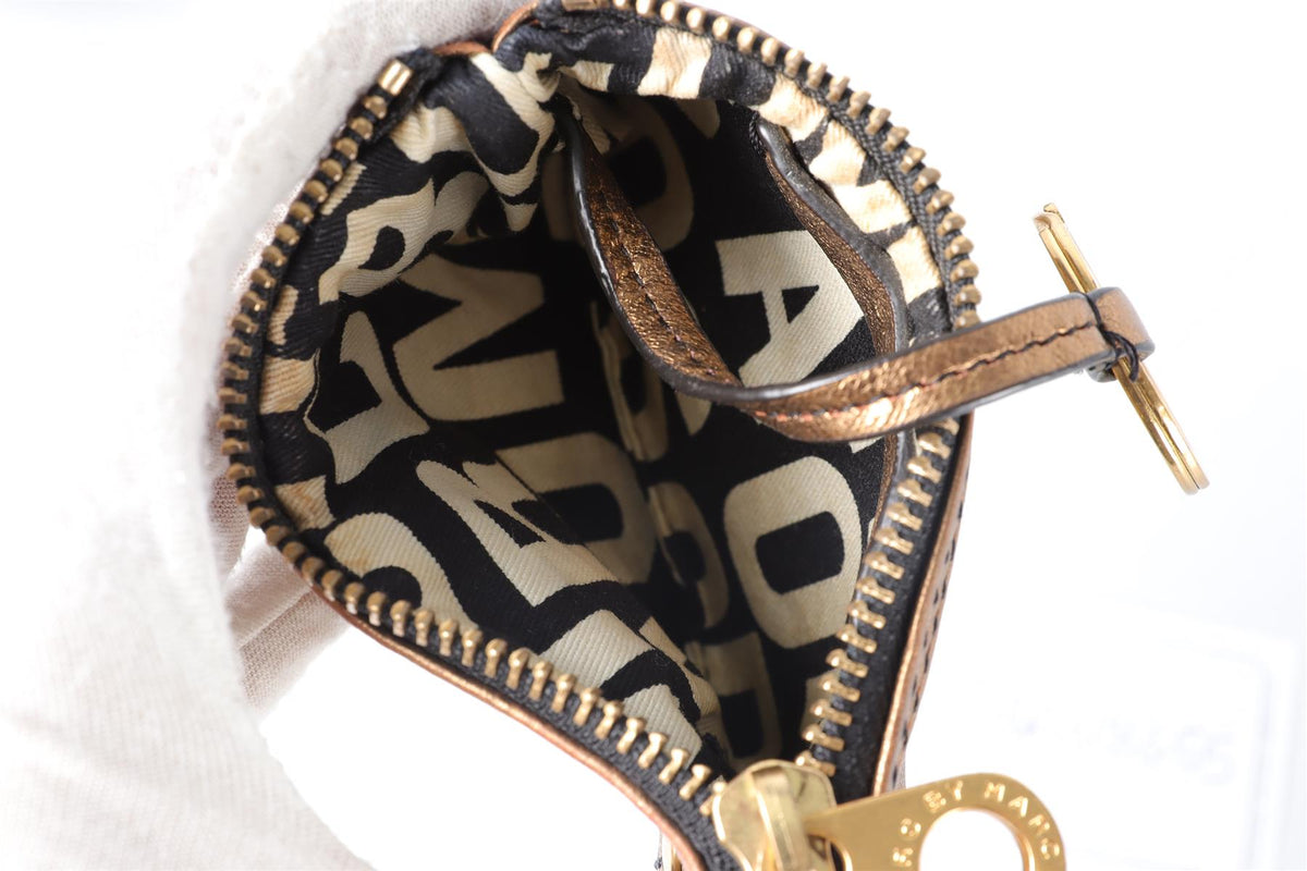 MARC BY MARC JACOBS BRONZE LEATHER COIN PURSE