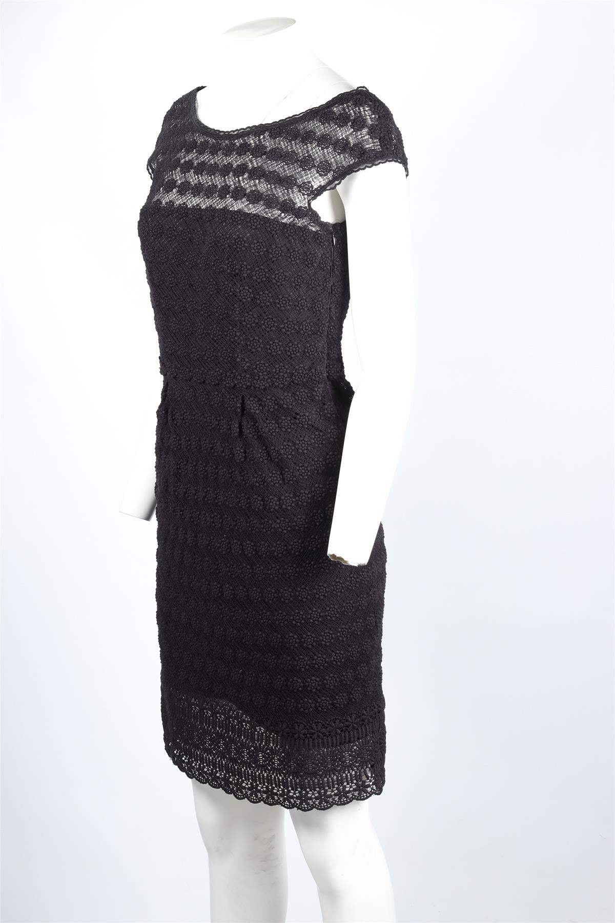 PHILOSOPHY DI ALBERTA FERRETTI BLACK CROCHET DRESS IT 42 UK 10