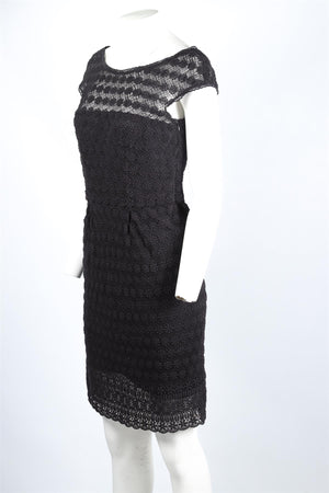 PHILOSOPHY DI ALBERTA FERRETTI BLACK CROCHET DRESS IT 42 UK 10