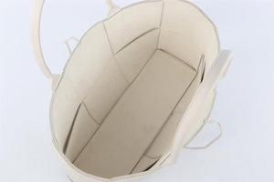 BOTTEGA VENETA WHITE ARCO INTRECCIATO LEATHER TOTE BAG