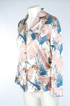 OLIVIA VON HALLE MULTI SILK SHIRT UK 8