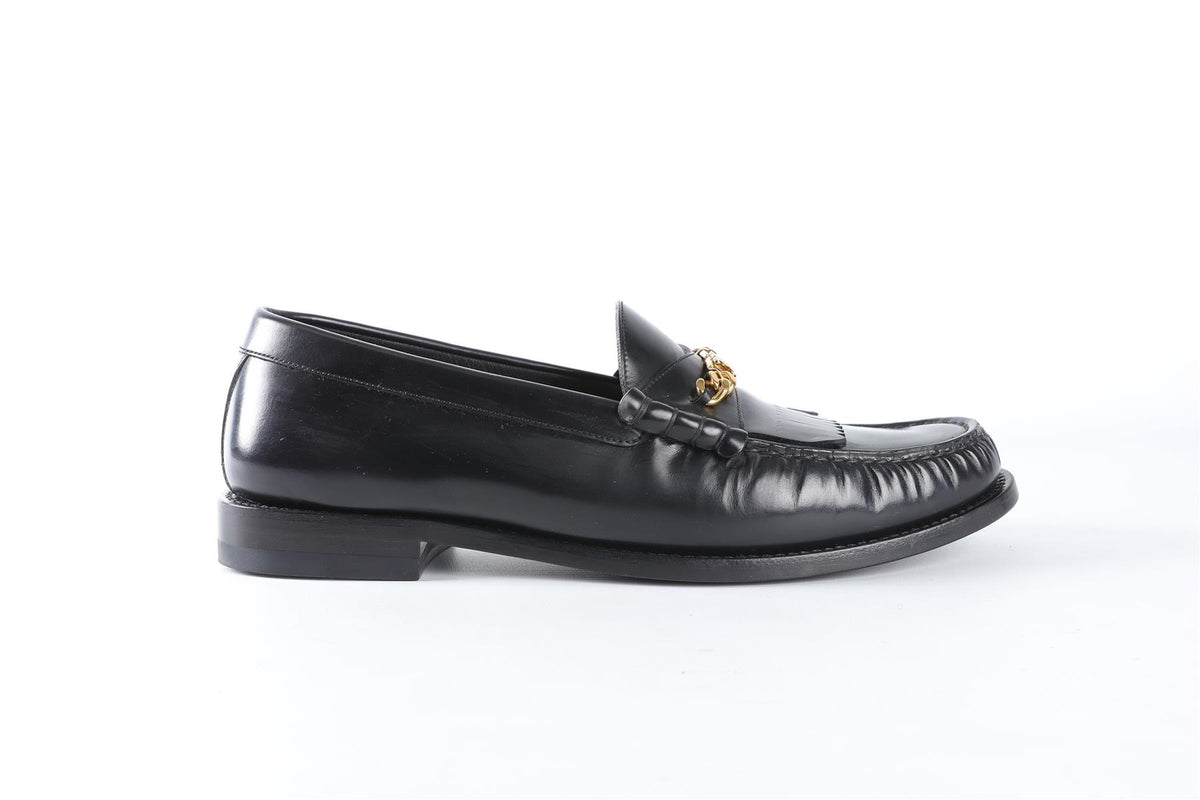 CELINE BLACK MEN'S TRIOMPHE LEATHER LOAFERS EU 41.5 UK 7.5 US 8.5