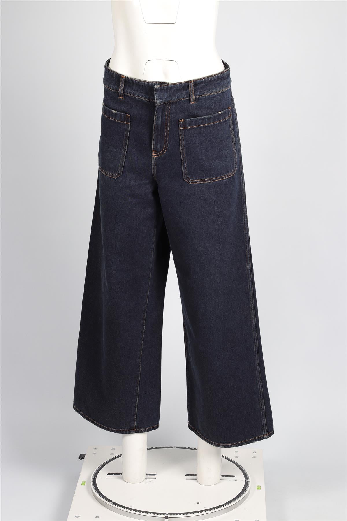 CHRISTIAN DIOR BLUE HIGH RISE WIDE LEG JEANS FR 40 UK 12
