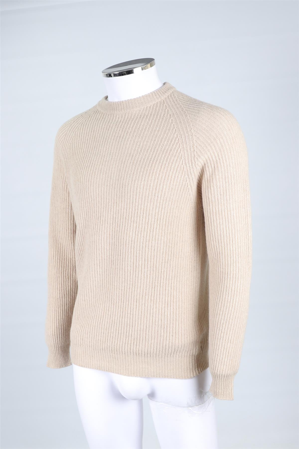 THOM SWEENEY BEIGE MEN'S CASHMERE SWEATER MEDIUM