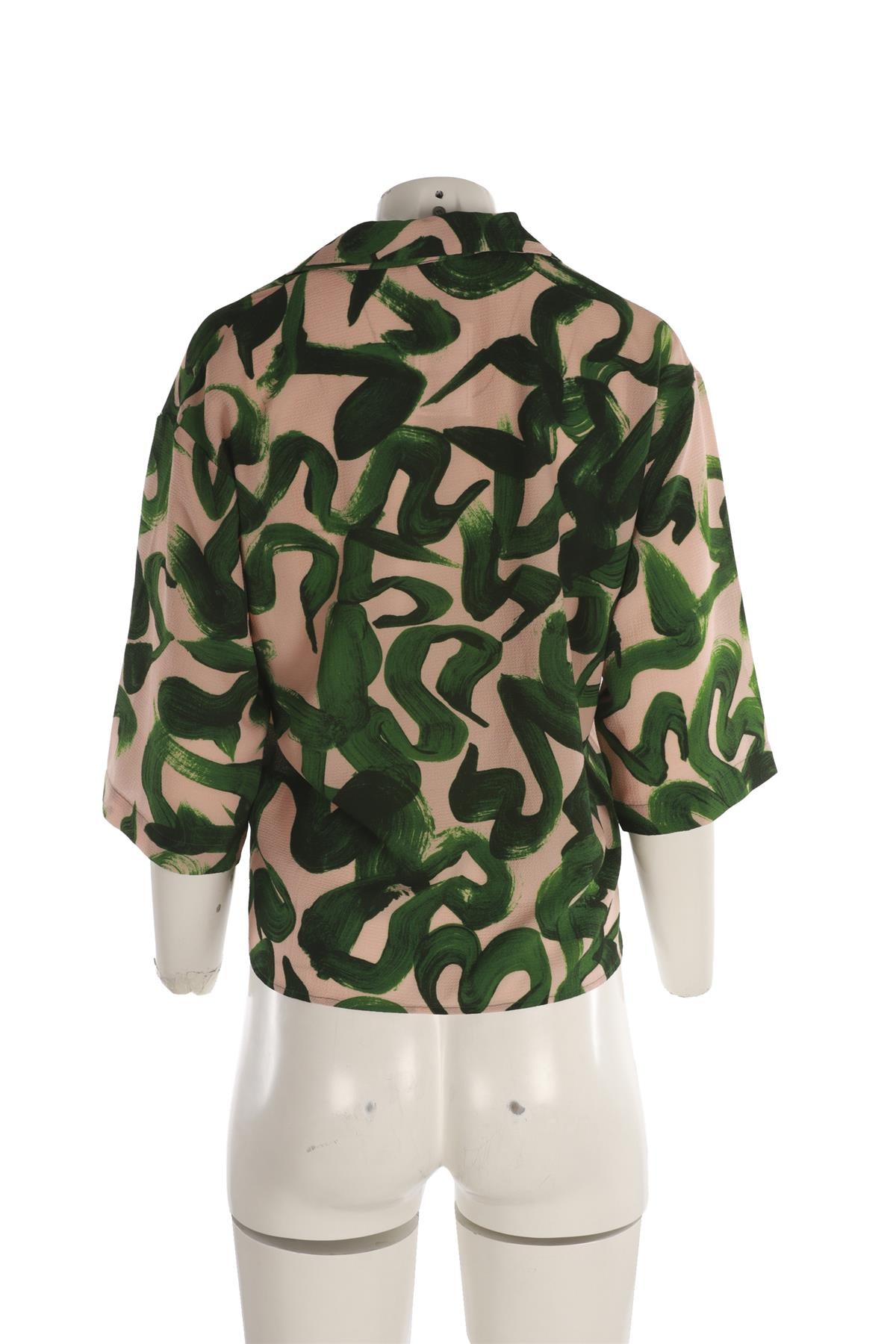 DRIES VAN NOTEN GREEN CREPE SHIRT FR 36 UK 8