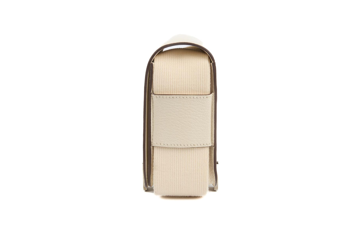 HERMÈS CREAM 2022 GETA CHEVRE LEATHER SHOULDER BAG IN NATA