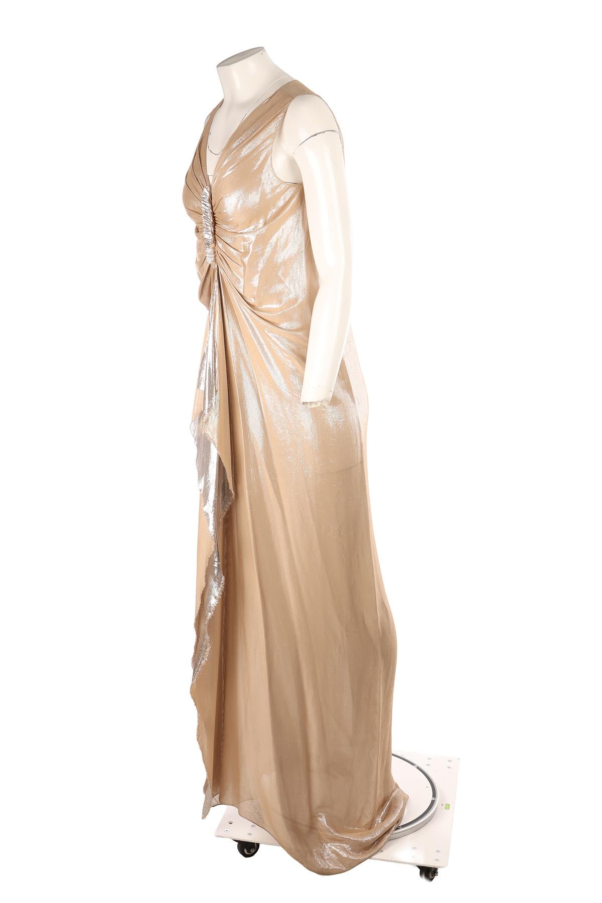 LANVIN GOLD 2007 SILK GOWN FR 40 UK 12