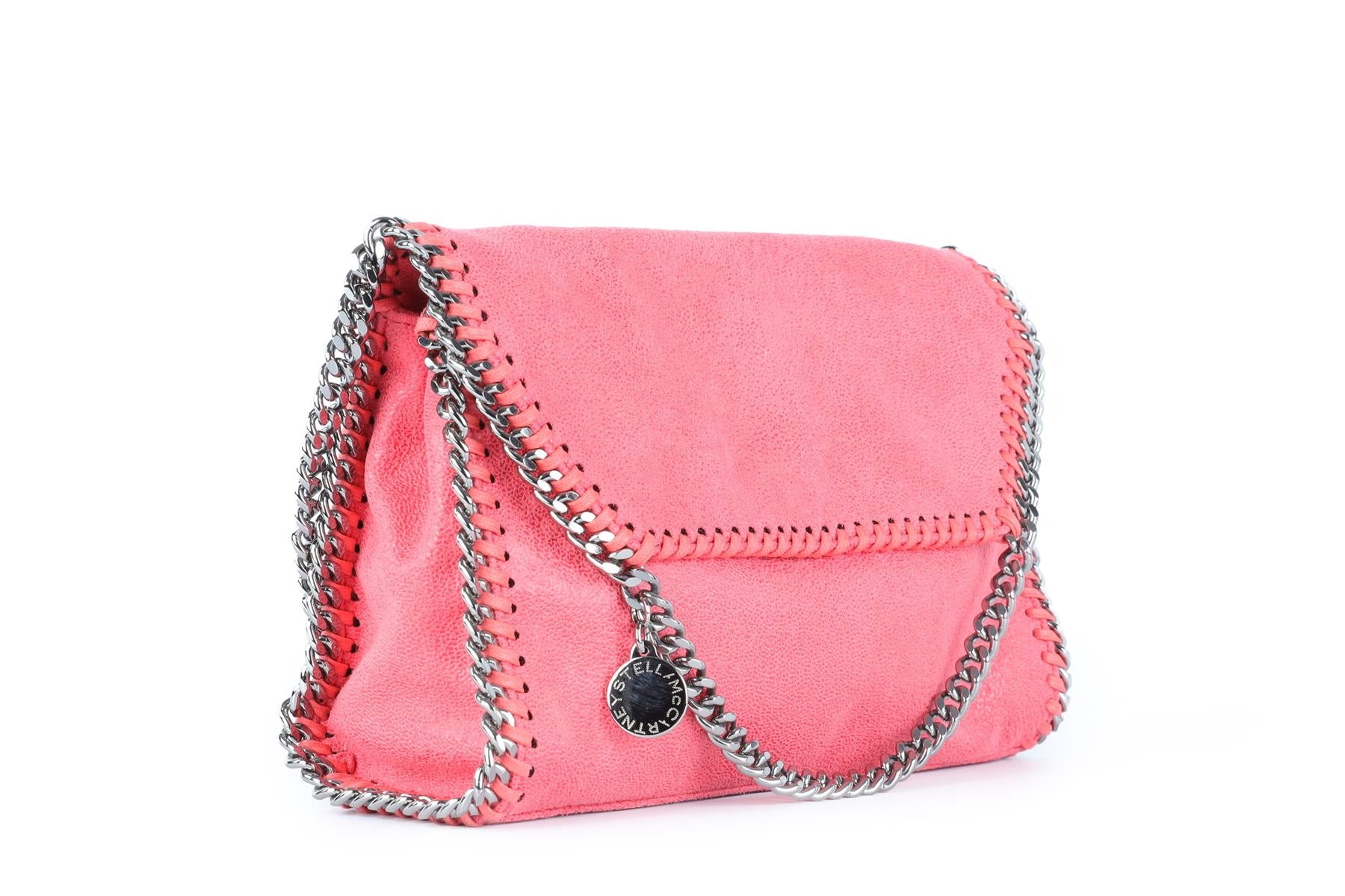 STELLA MCCARTNEY PINK FALABELLA MINI FAUX LEATHER SHOULDER BAG