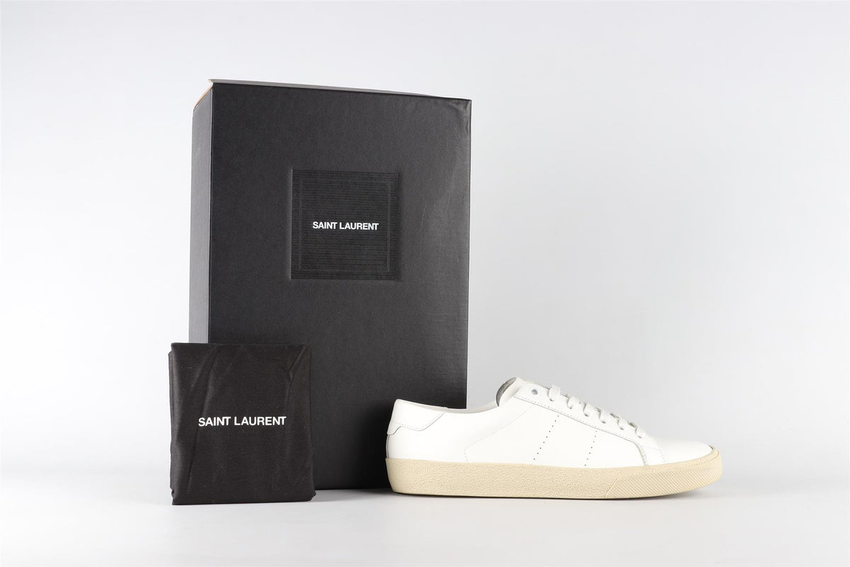 SAINT LAURENT WHITE LEATHER SNEAKERS EU 37.5 UK 4.5 US 7.5