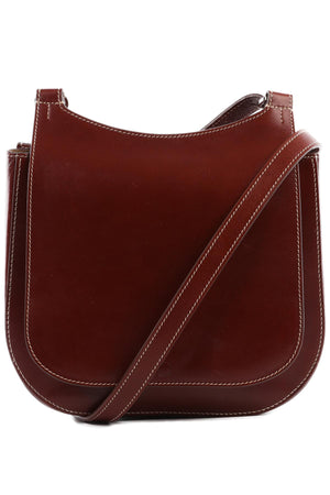 THE ROW BROWN HUNTING 9 LEATHER SHOULDER BAG