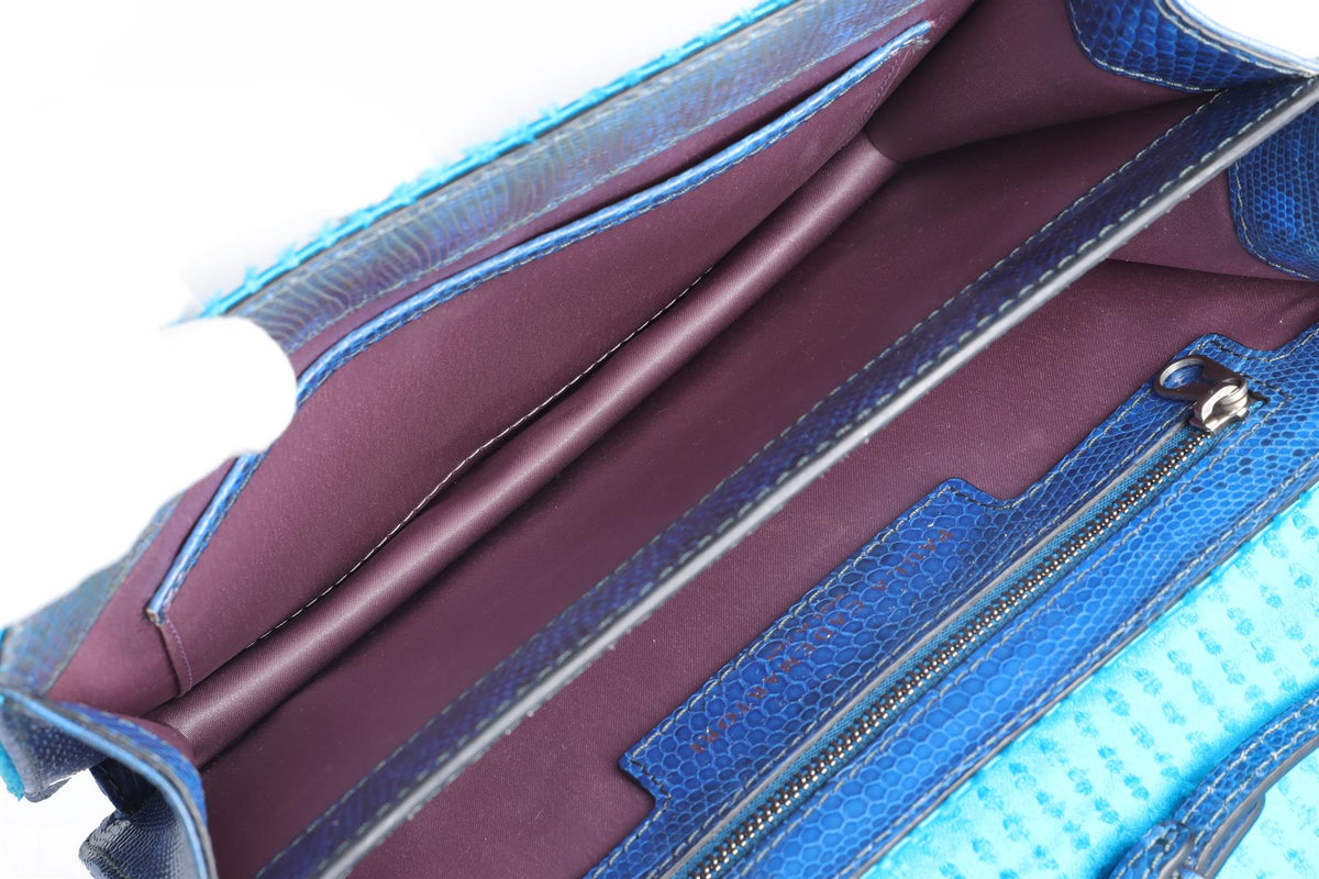 PAULA CADEMATORI BLUE LEATHER BAG