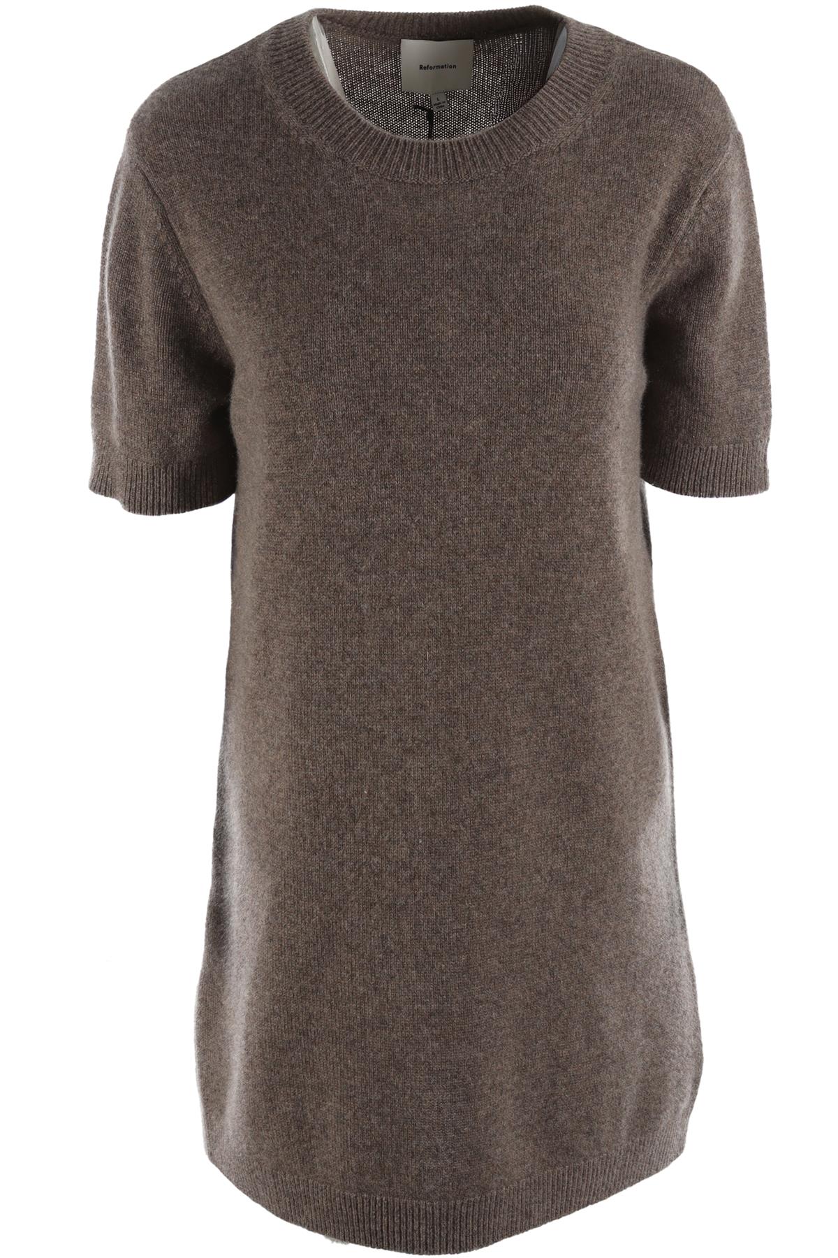 REFORMATION BROWN CASHMERE MINI DRESS LARGE