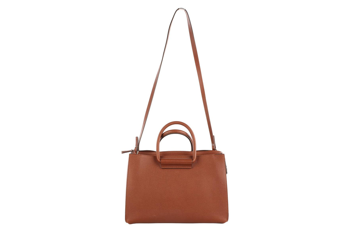 THE ROW BROWN CLASSIC 5 LEATHER TOTE BAG